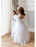 White High Low Flower Girl Dress Party Gown White High Low Flower Girl Dress Party Gown